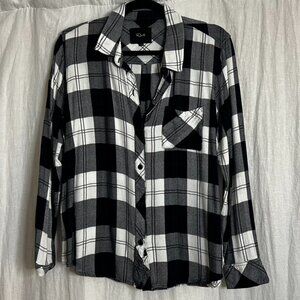 Rails Navy, Green and White flannel shirt Size L